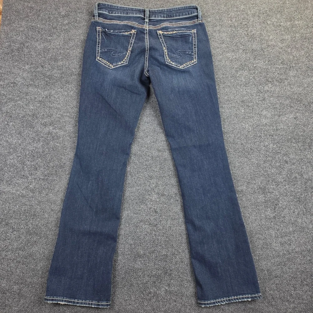 Silver Suki Slim Boot Jeans Women's 31 L33 Dark Wash Mid Rise Denim Stretch Blue